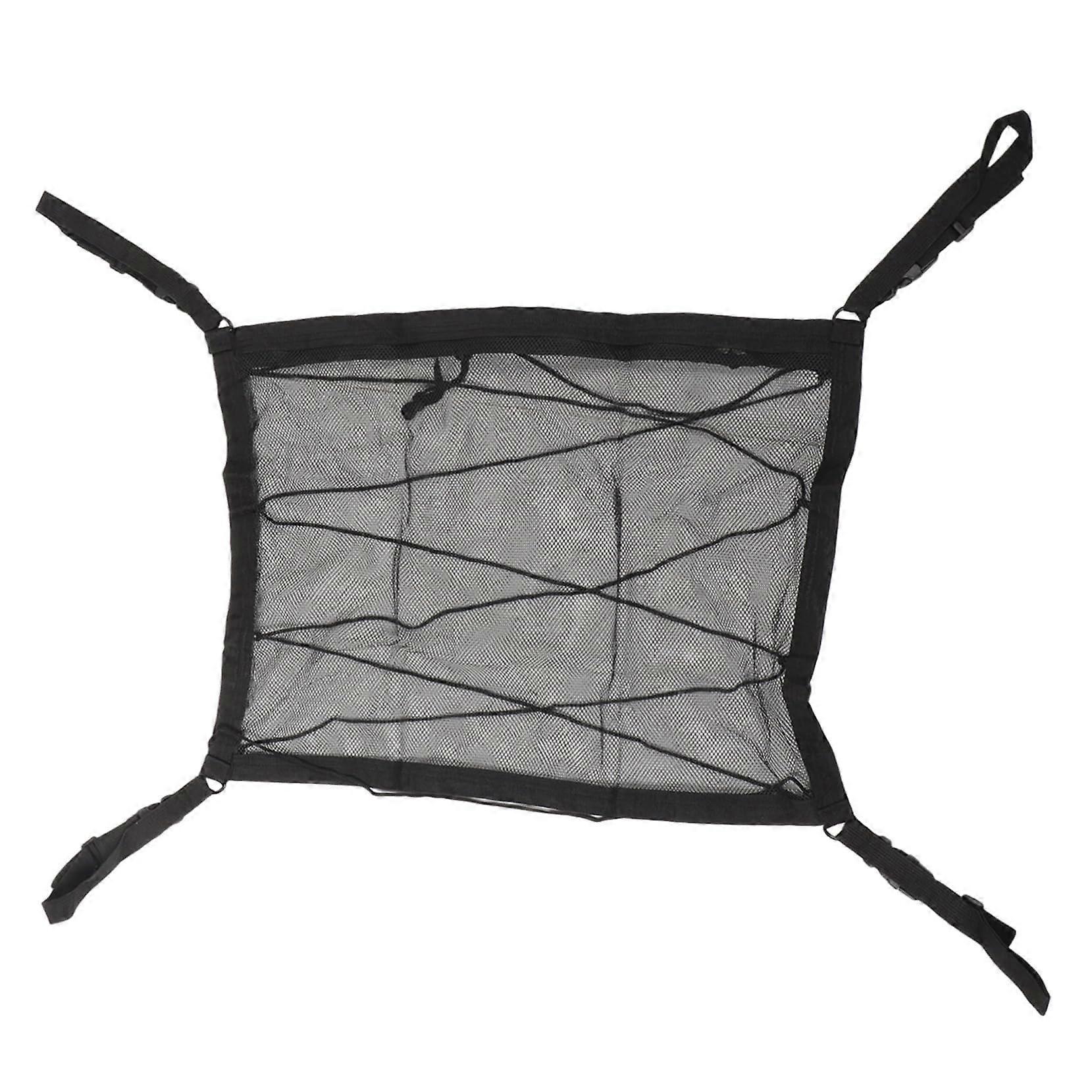 Car Roof Storage Net Ceiling Auto Storage Net Cargo Net Seat Storage Bag Car Roof Storage Net for Interior Fleece Black