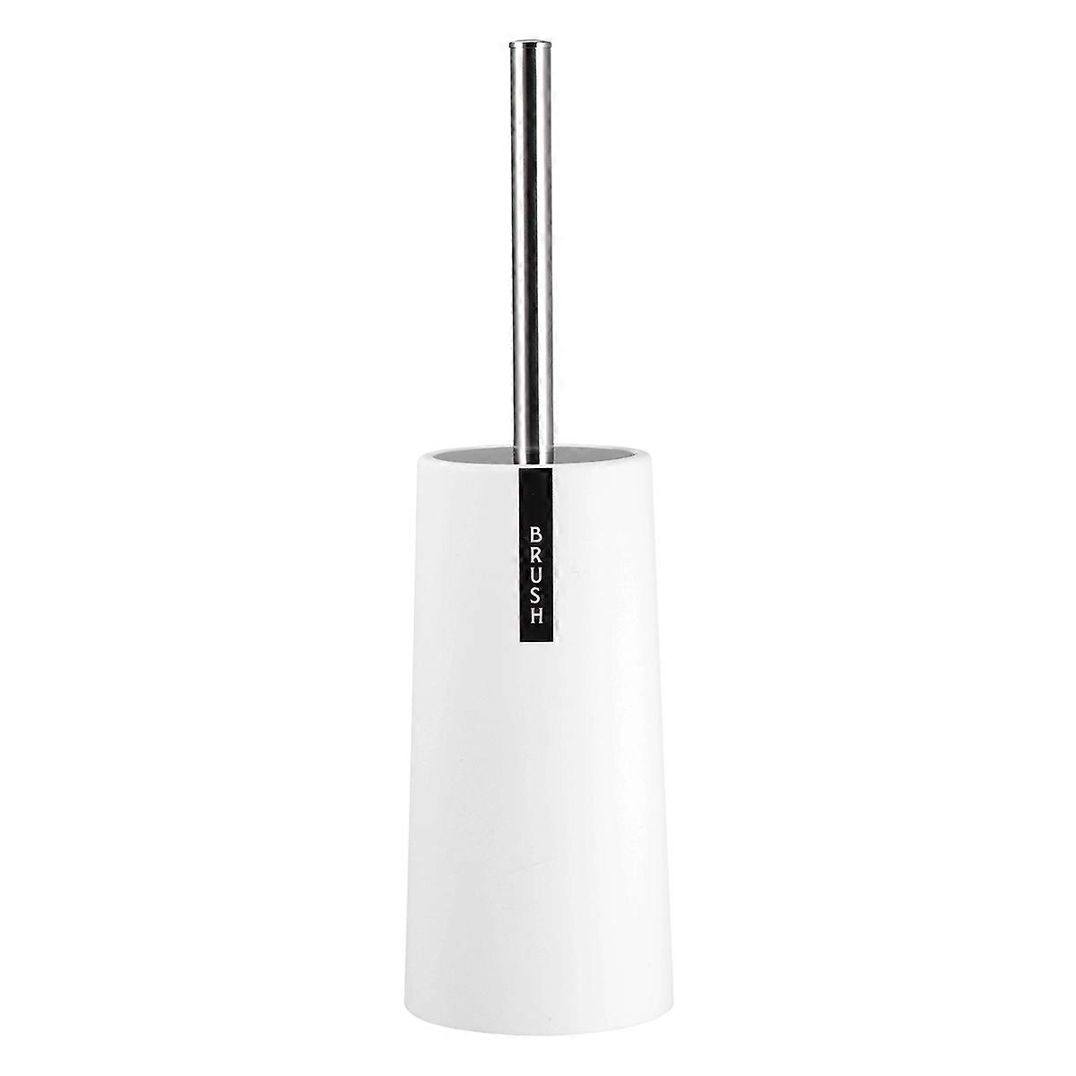 Toilet Brush Set with Long Dense Soft Bristles and Strong ABS Stainless Steel Holder for Bathroom Cleaning .87 Inches