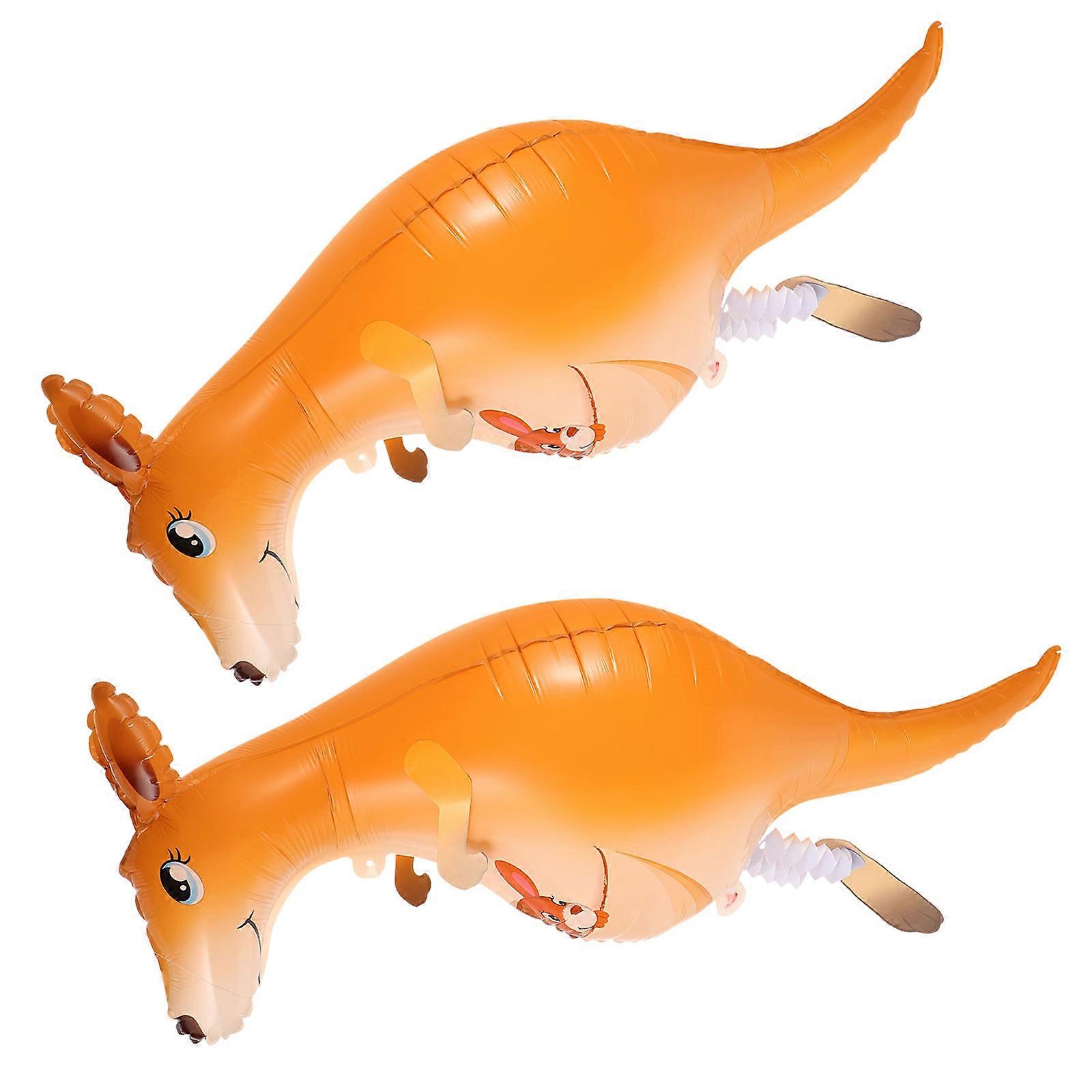 Adorable Walking Animal Balloons for Kids Birthday Party Decorations Made of Aluminum Foil Orange 2pcs