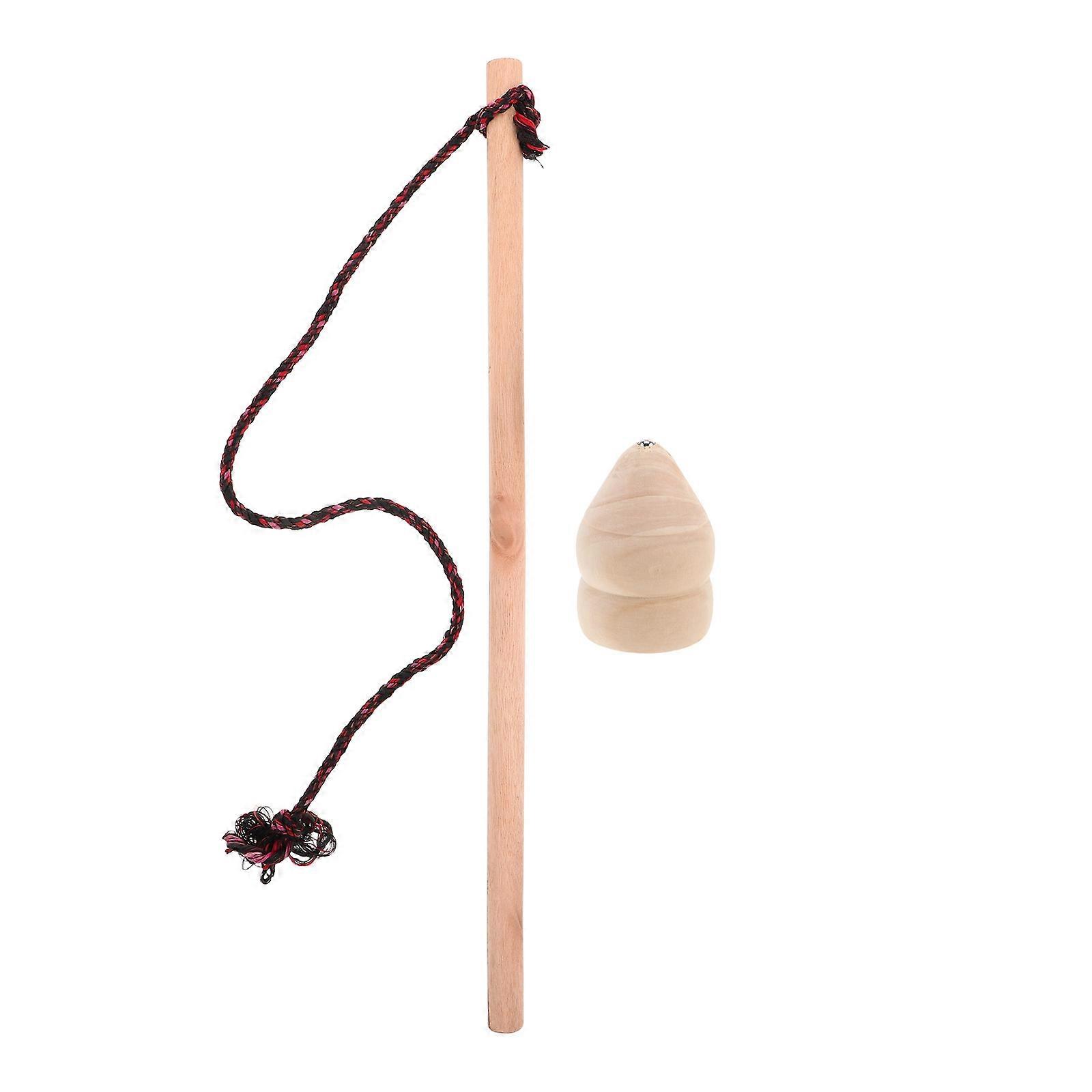 Handmade Wooden Spinning Top with Whipstring – Retro Gyro for Outdoor Play, Coordination & Fun for Adults