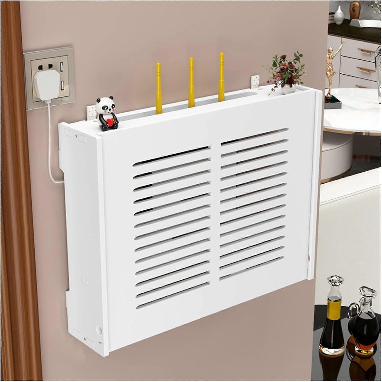 Fuse Box Cover Cabinet Wireless Router Storage Shelf Wall Mounted Modem Cabinet White 47 x 36 x 11 Cm 42 x 31 x 10 Cm
