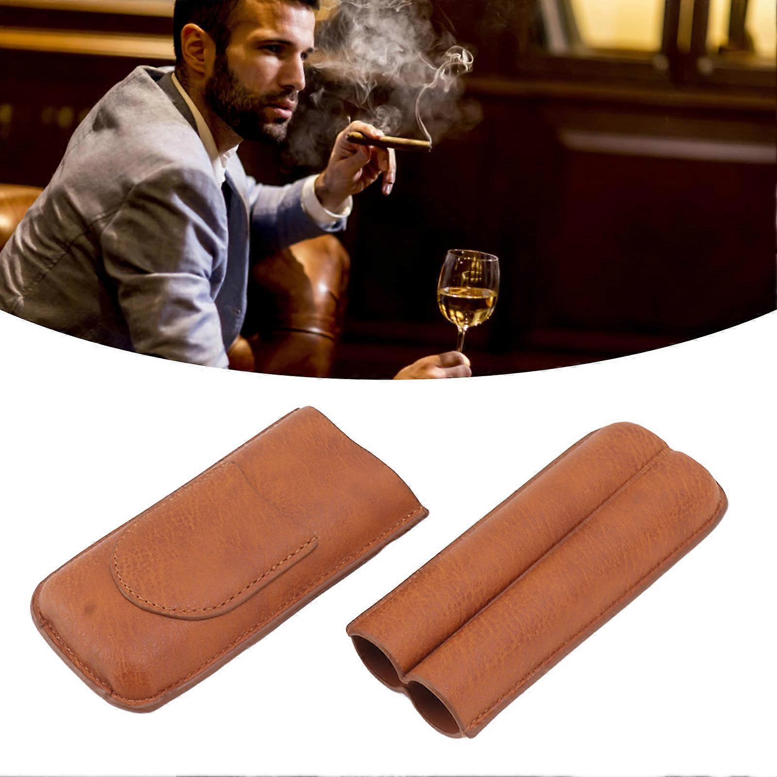 雪茄手提箱便携式皮革小雪茄盒盒架，用于生日礼物