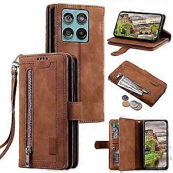 For Motorola Edge 60 5g 60 Fusion 5g Case Pu Leather Phone Cover With Zipper Wallet 9 Card Slots - B