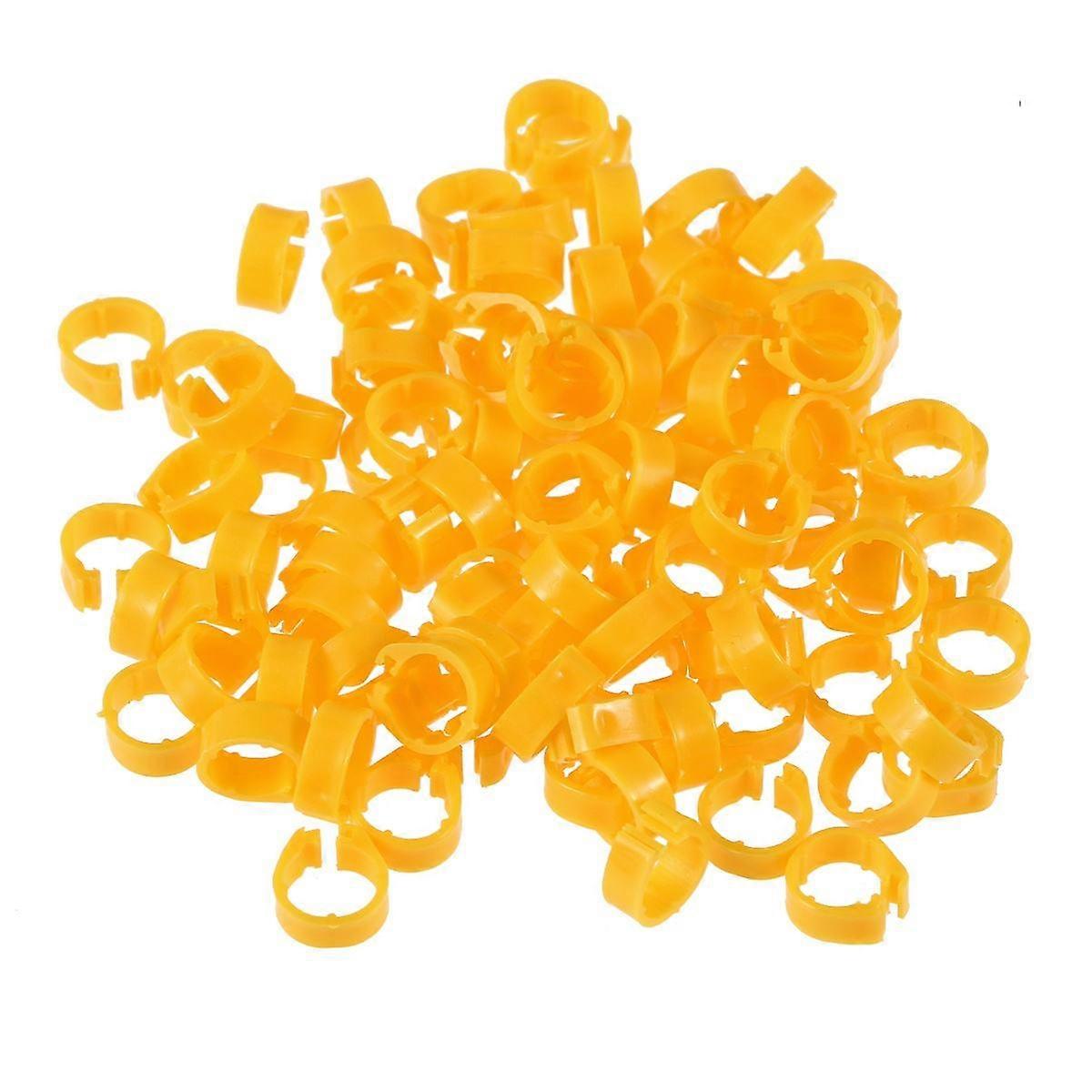 Bird Identification Rings 100Pcs Yellow Featuring Easy for Bird Use
