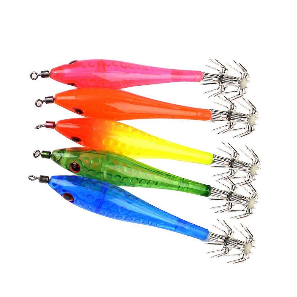 Night Glowing Fishing Hook Made of Durable Plastic for Catching Squid and Octopus in Deep Sea Fishing Assorted Color