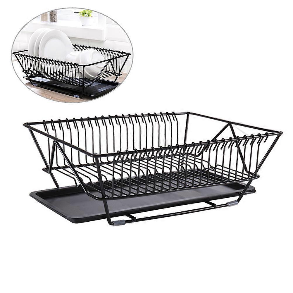 Torkställ i järn/stål, svart diskställ, lättviktsstål för köksbruk