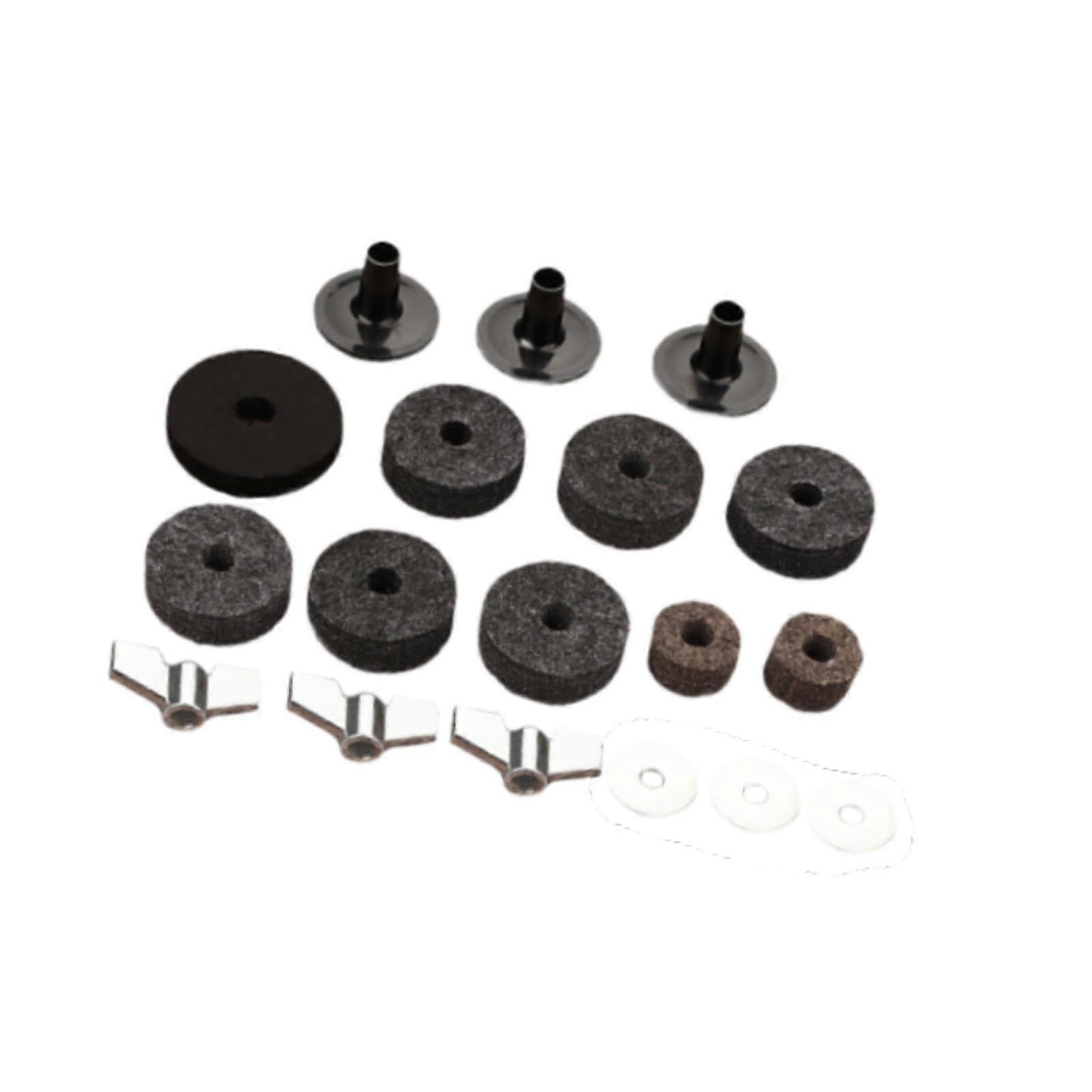 18 Piece Cymbal Replacement Accessories, Cymbal Felts with Wing Nuts, Drum Cymbal Felts, Pads and Washer for Cymbal Stackers