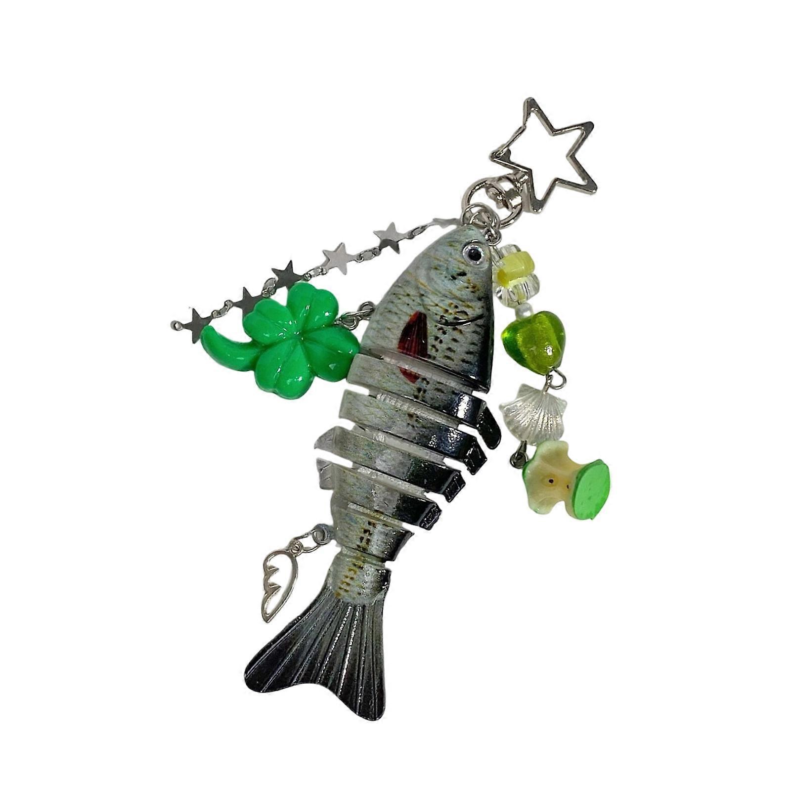 Colorful Fish Lure Keychain Premium Resin Material Compact Fishing Enthusiast Accessory Realistic Fish Lure Key Ring Multicolor