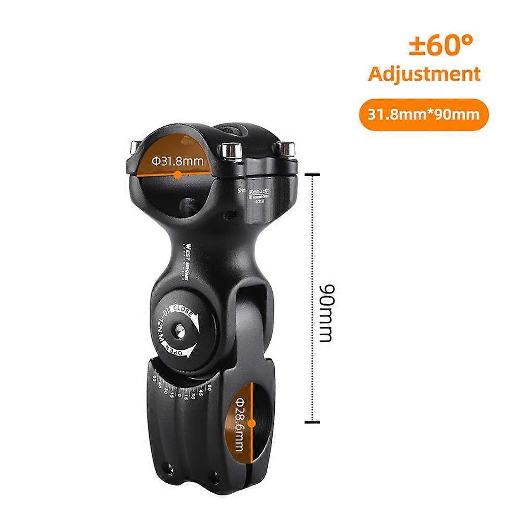 Adjustable Bicycle Handlebar Stem Variable 60 Degree Angle Aluminum Alloy Bike Handlebar Riser Road Bike Front Fork Stem Adapter