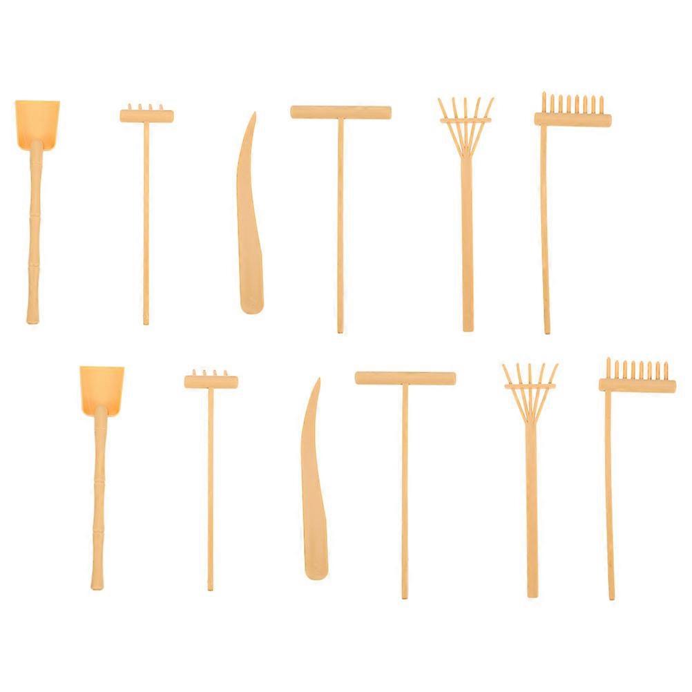 Topperfun 12pcs Zen Sand Rake, Mini Zen Garden Rake Tool, Miniature Toy Sand Table With Small Rake, Dry Landscape Sand Painting Sand Printing Rake,