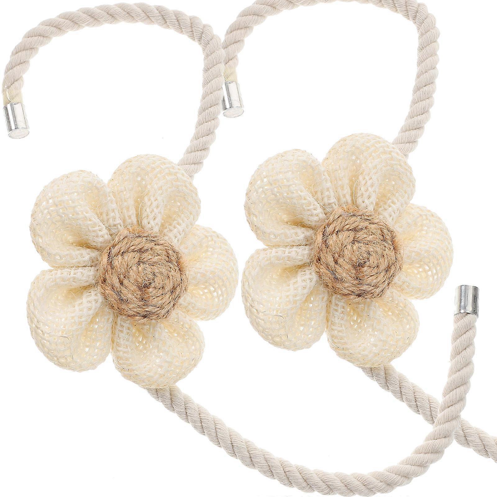 Curtain Tiebacks with Magnetic Buckle for Home Beige Color and Stylish 2pcs