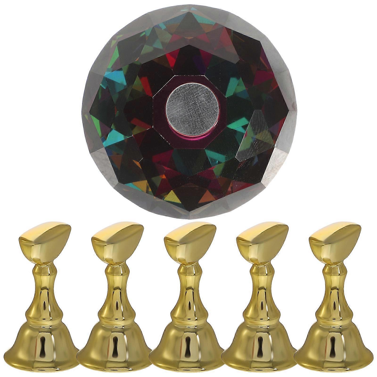 Crystal Glass Nail Art Stand with Assorted Color Holder for Practice and Display Perfect for