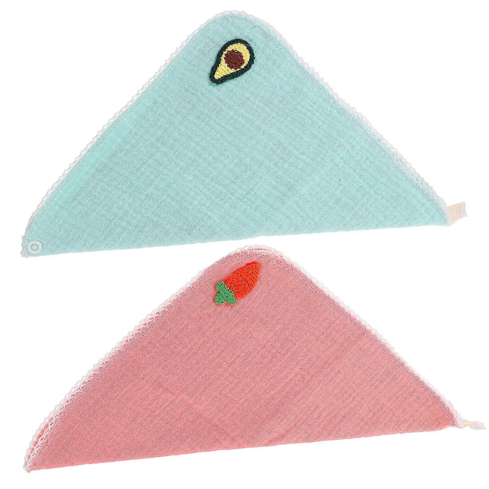 Lovely Bandana Bibs For Children Mealtime Drooling Prevention Assorted Color 2Pcs