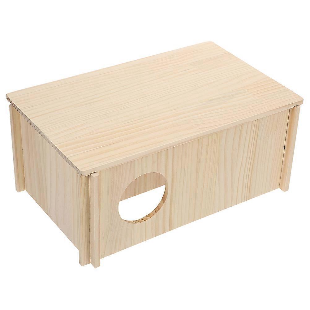 Durable Wooden Hamster Hideout for Storage Khaki Color Biteresistant and Safe 7.5 x 4.5 Inches