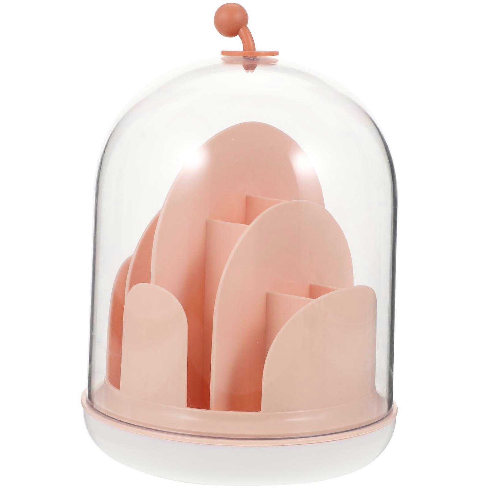 Desktop Rotating Brush Organizer with Multi grids for Lipstick and Cosmetics Container