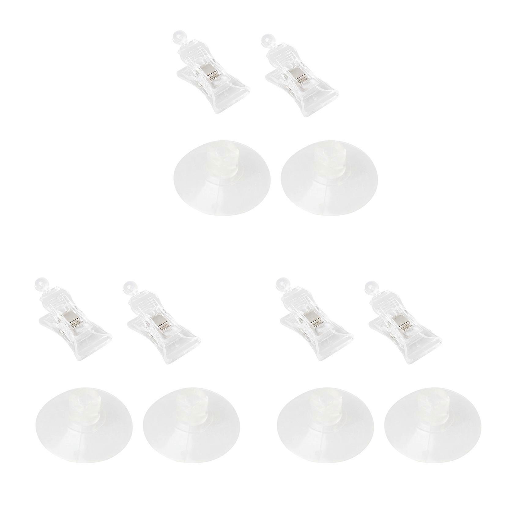 6 PCS 47mm Clear Plastic Wall Suction Cup Clip Clamp