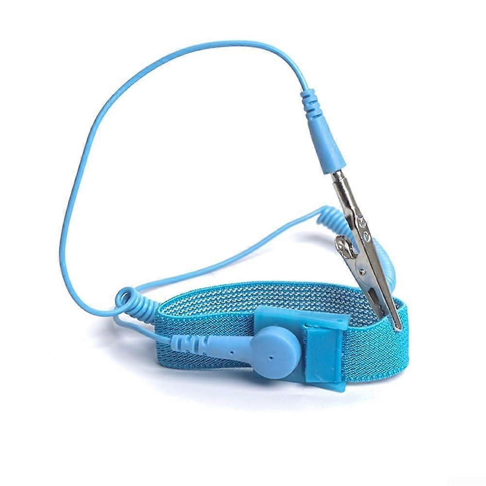 Anti-Static Wrist Strap With Grounding Clip Blue ESD Protection