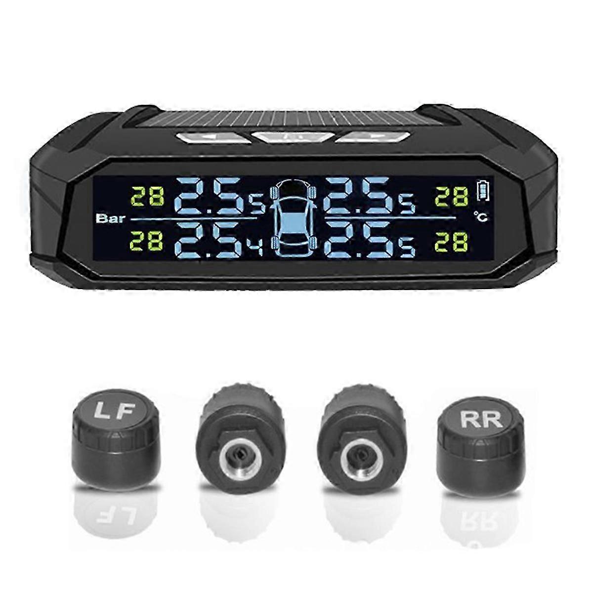 Car TPMS Tyre Pressure Monitoring System Solar Power Digital Display Auto Security Alarm Systems wit