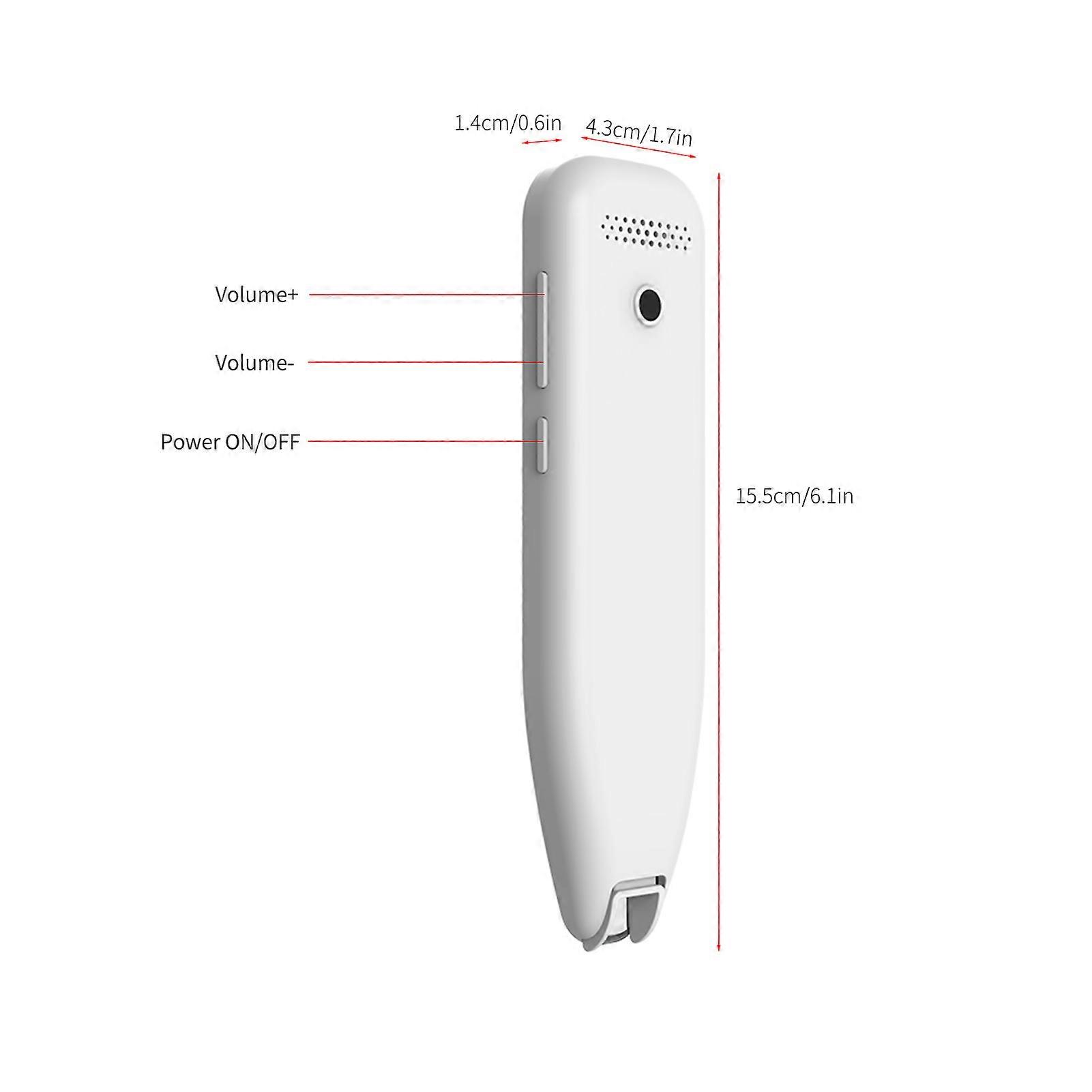 DOSMONO C501B Translator Pen 8GB 3.46" Touchscreen White, Multilingual Scanner
