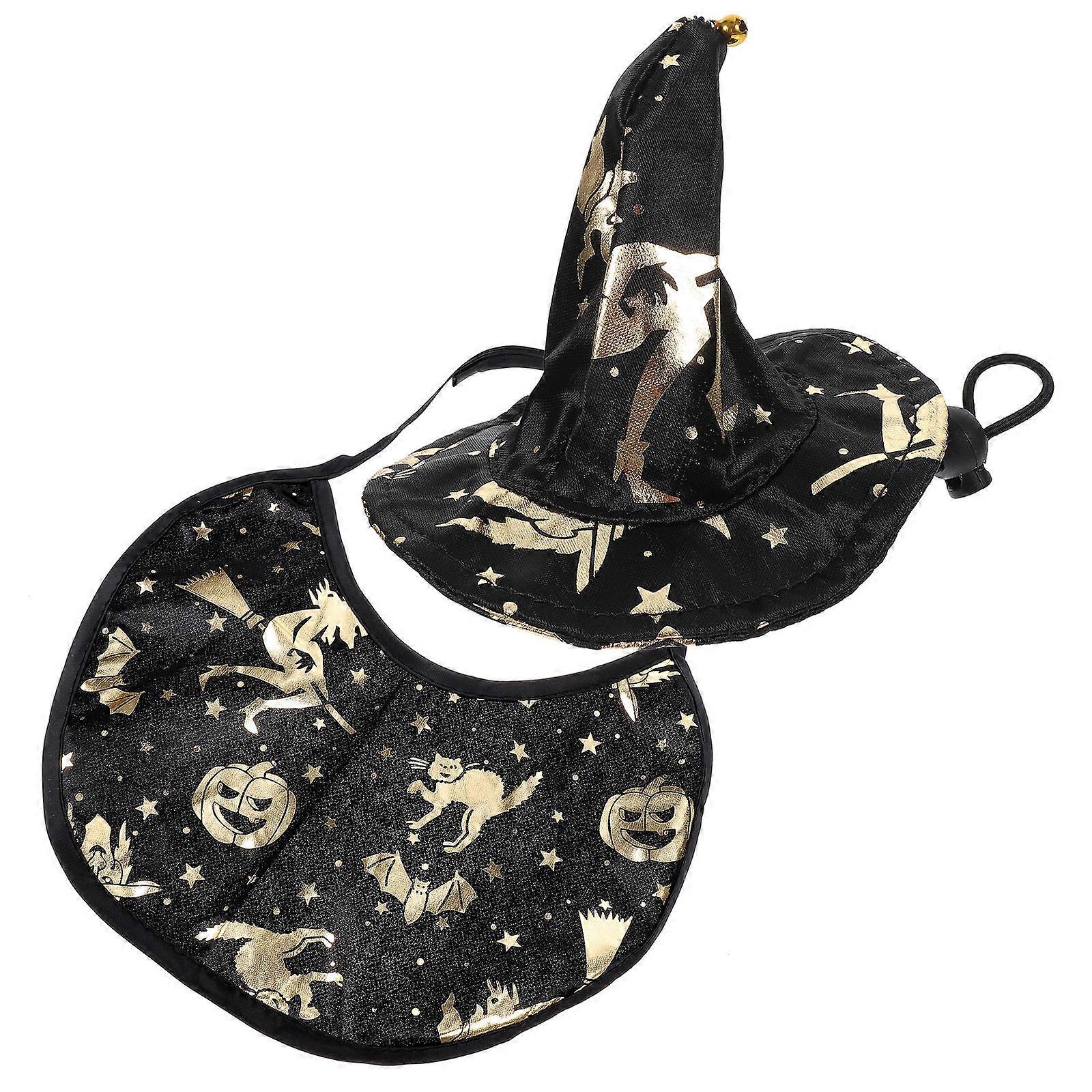 Pet Halloween Costume With Cloak And Hat 1 Set Ideal For Small Dogs And Cats With Adjustable Features