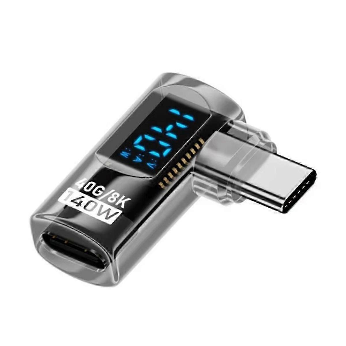90 Degree USB C Adapter Right Angle Type C 40Gbps Data Transfer PD 140W