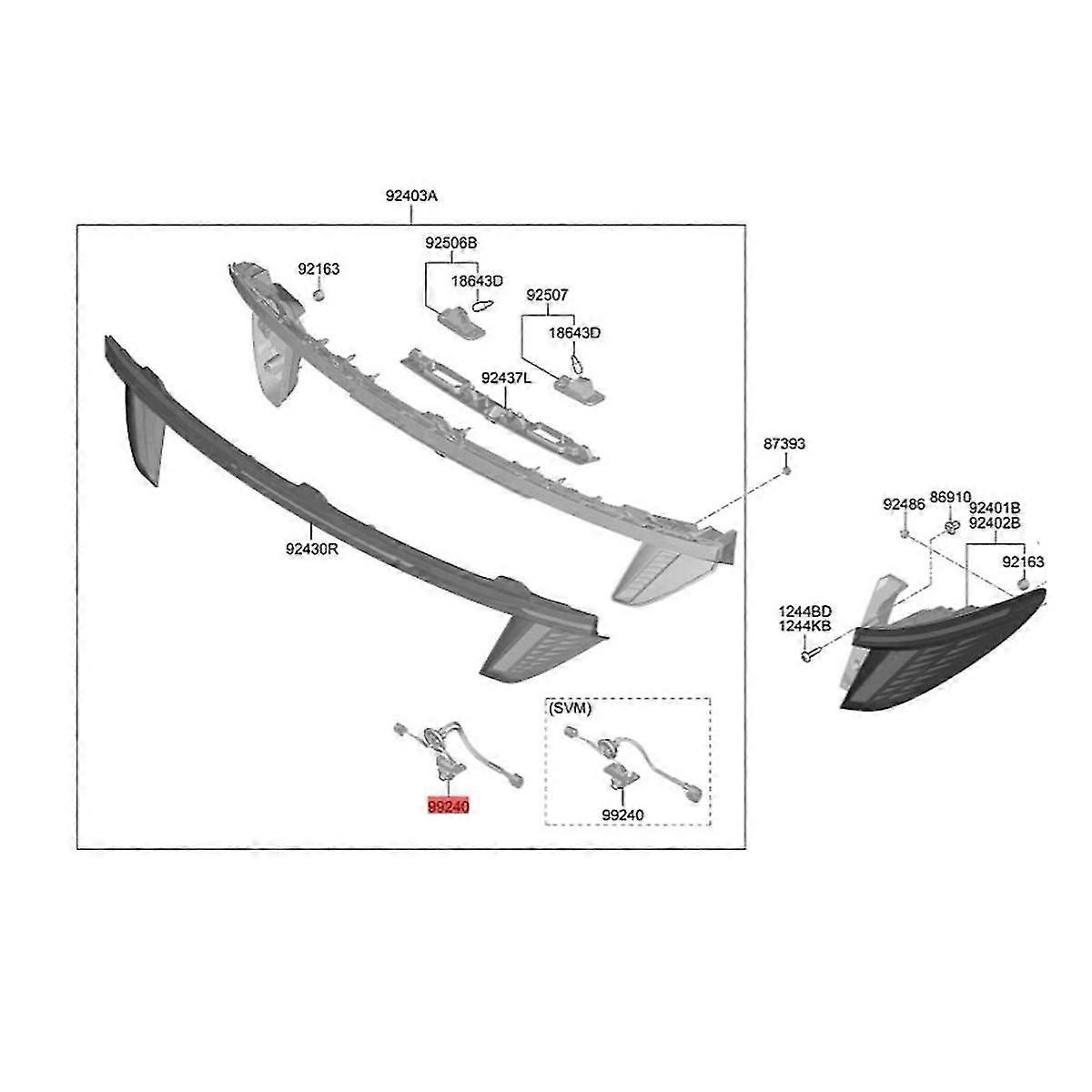 Car Rear View Camera Assy 99240-N8000 for 1500 CC 2000 CC 2021-2024 Park Assist Reverse Camera 99240N8000