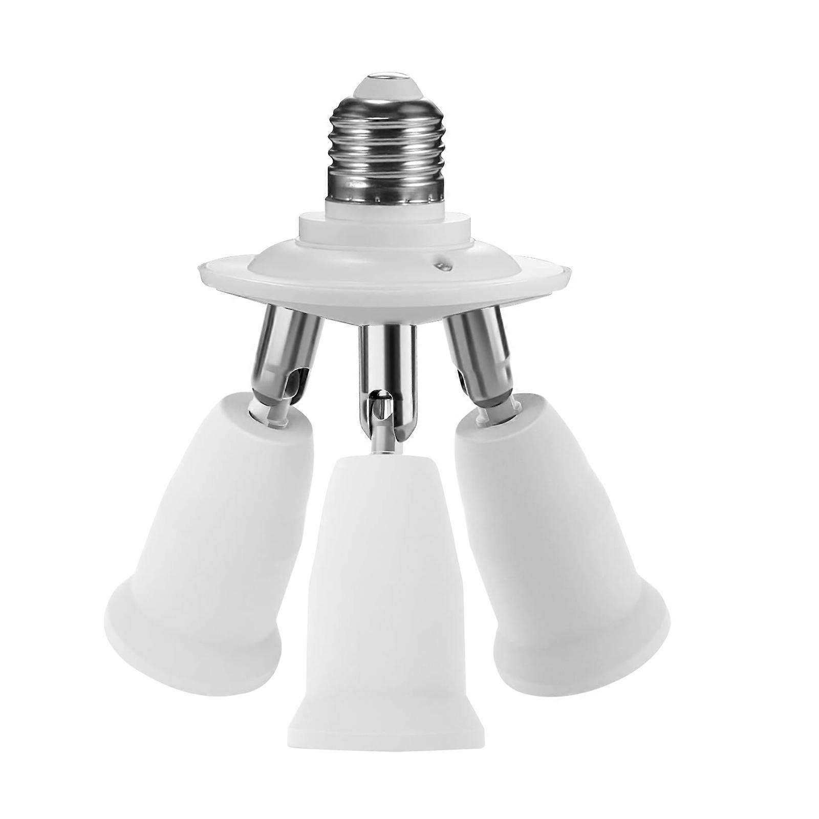3-Way E27 to E27 Socket Splitter Adapter (White)