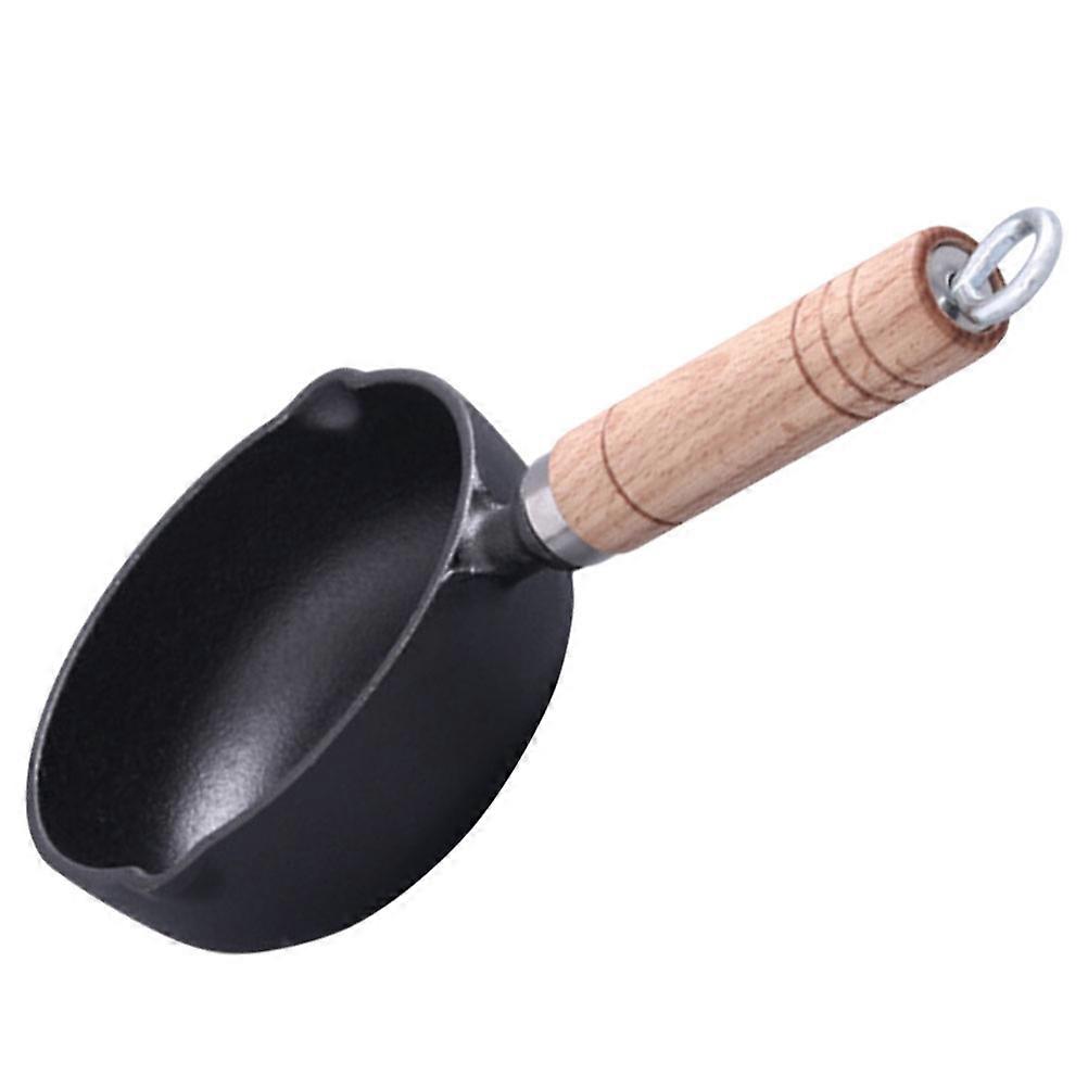 Oil Pot Butter Melting Pan Iron Butter Warmer Small Pot with Wooden Handle Kitchen Tool