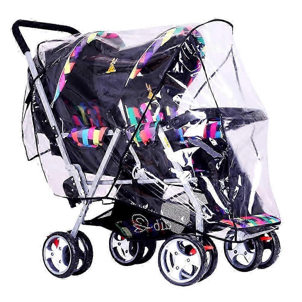 Double Stroller Rain Cover Tandem Stroller Raincoat Baby Weather Shield Universal Size 2025