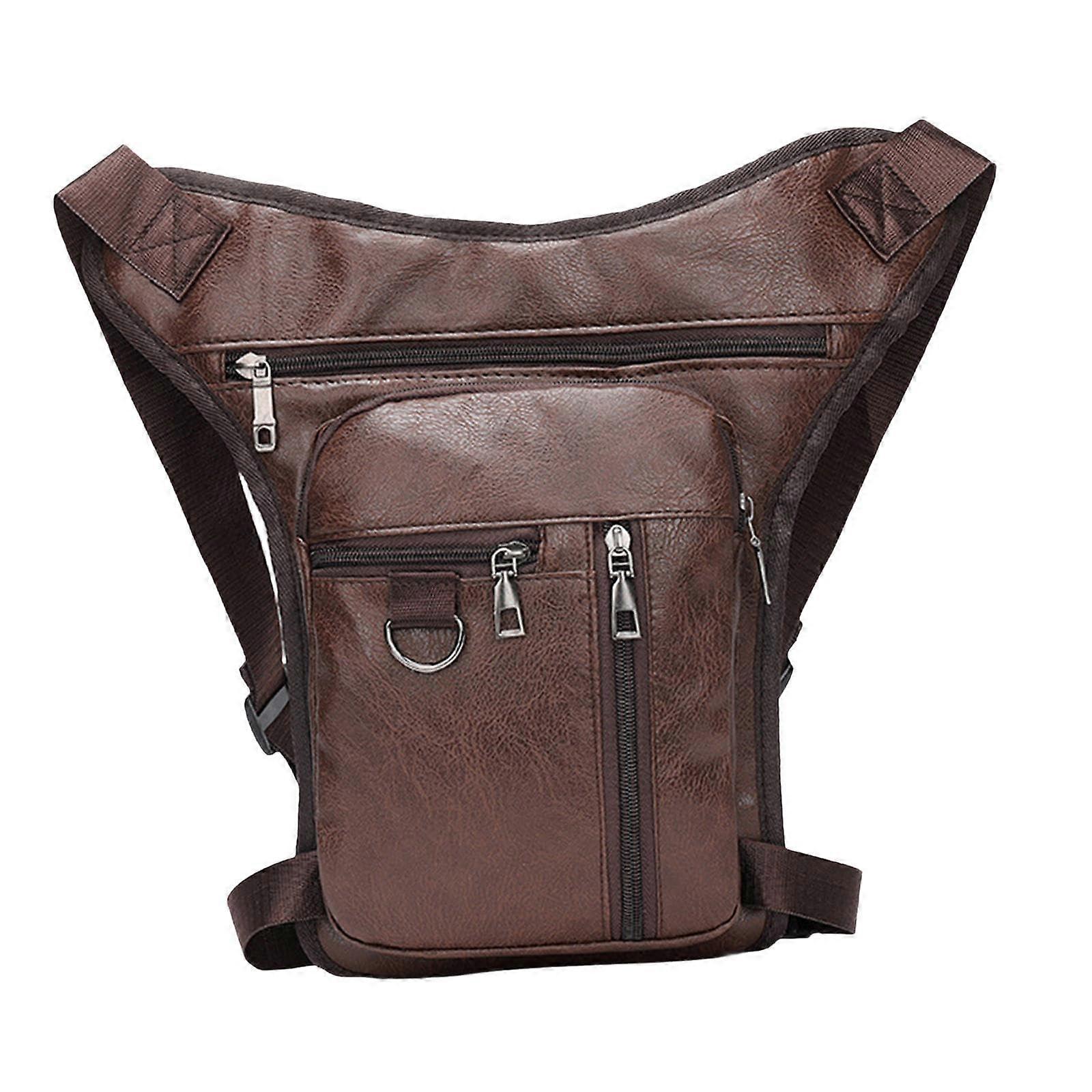 Leg Bag With Thigh Heel Scratch-Resistant Lightweight Dark Brown
