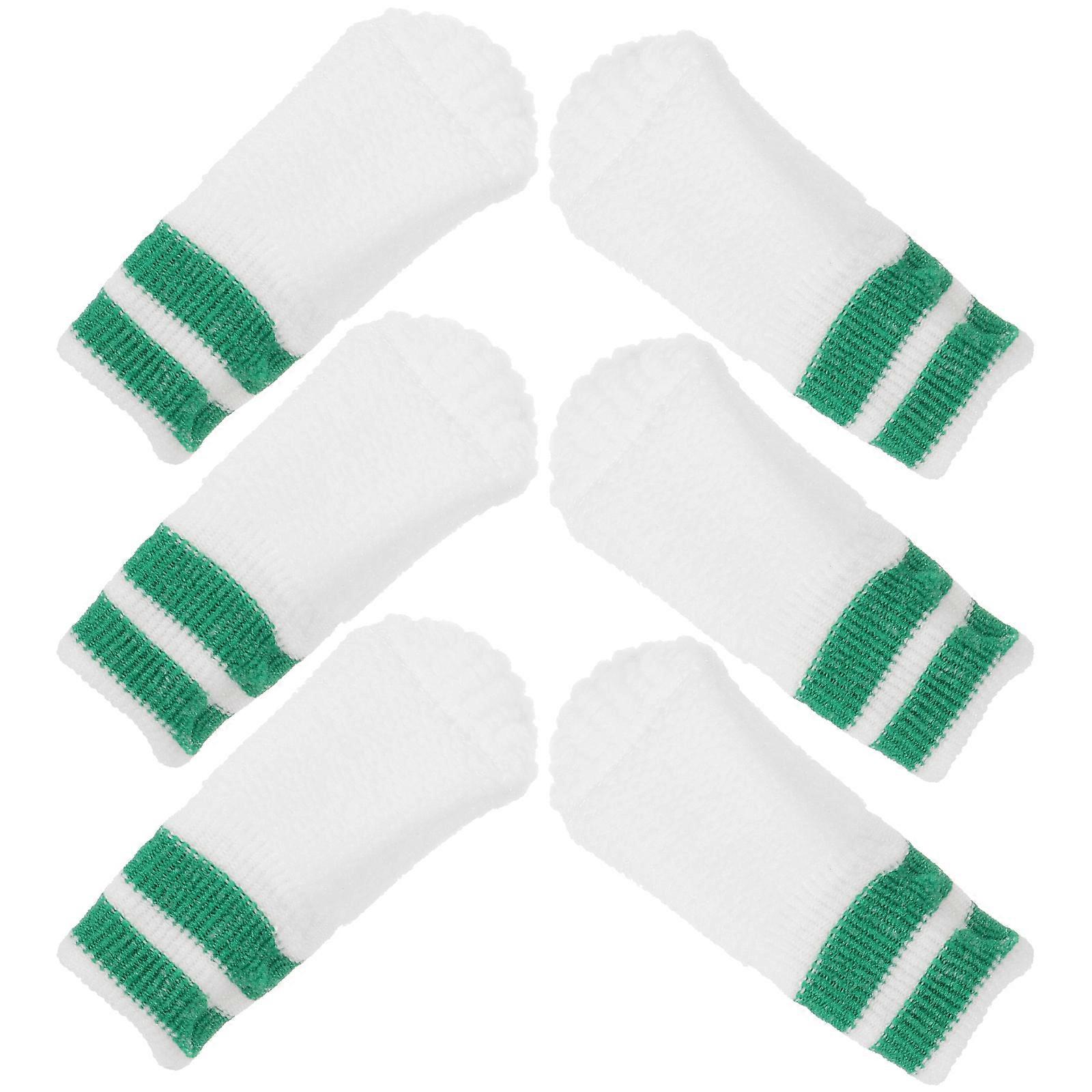 Finger Toothbrush For Dogs 6Pcs Nylon Cleaning Tool Green Sleeve For Gentle Oral Hygiene