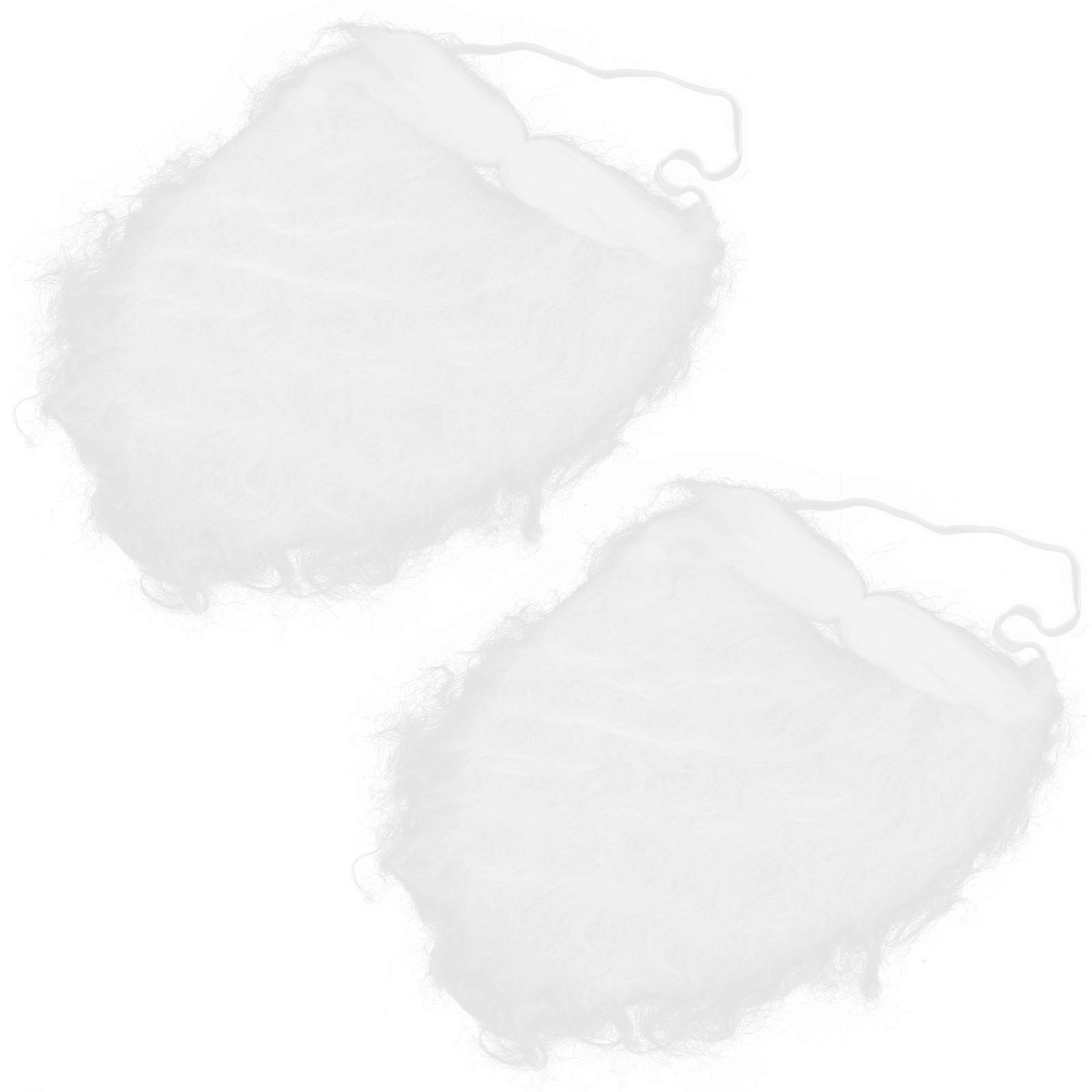 Stage Props Beard 10Pcs Large And Dense Christmas Theme Props Suitable For Birthday Party 28X18CM White