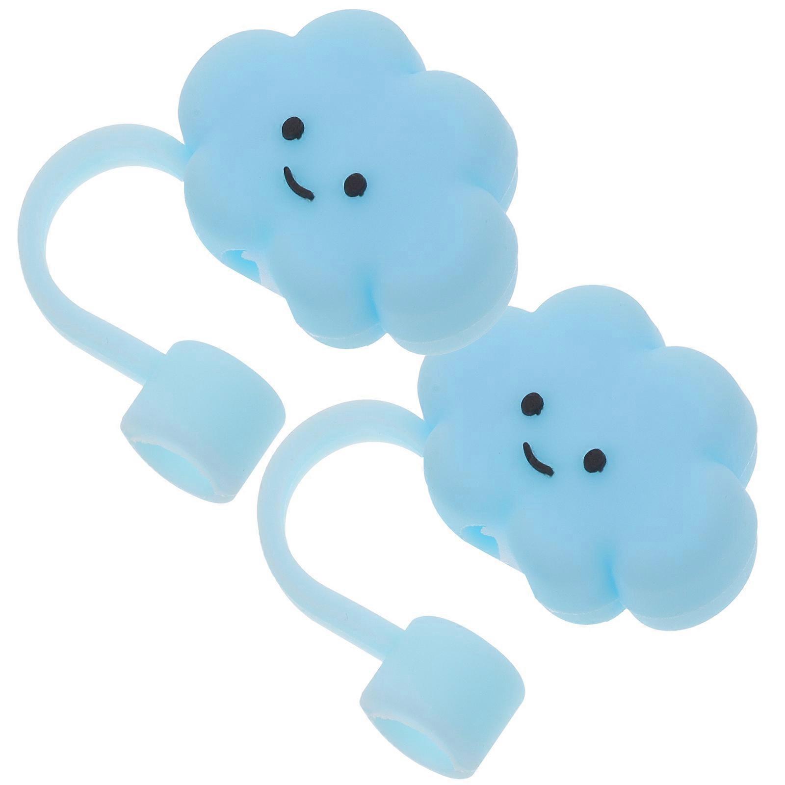 Dust Proof Decorative Straw Tip Lids In Shape For Daily Use Providing Easy Cleaning And Storage 2Pcs