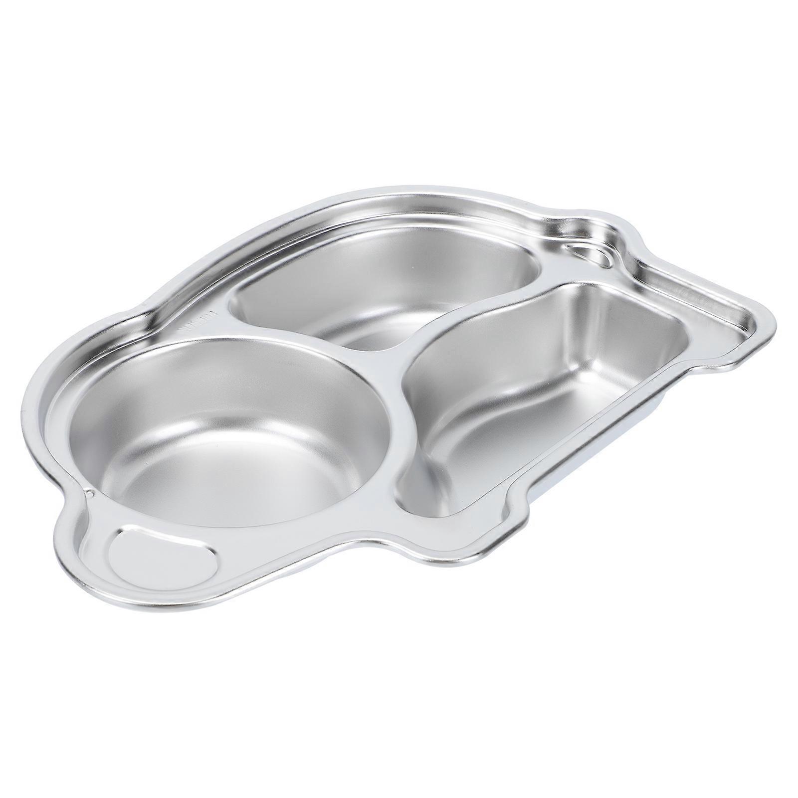 Multi Section Plate Feeding Plate Kids Hiking 25.2X16Cm Unbreakable 1Pc