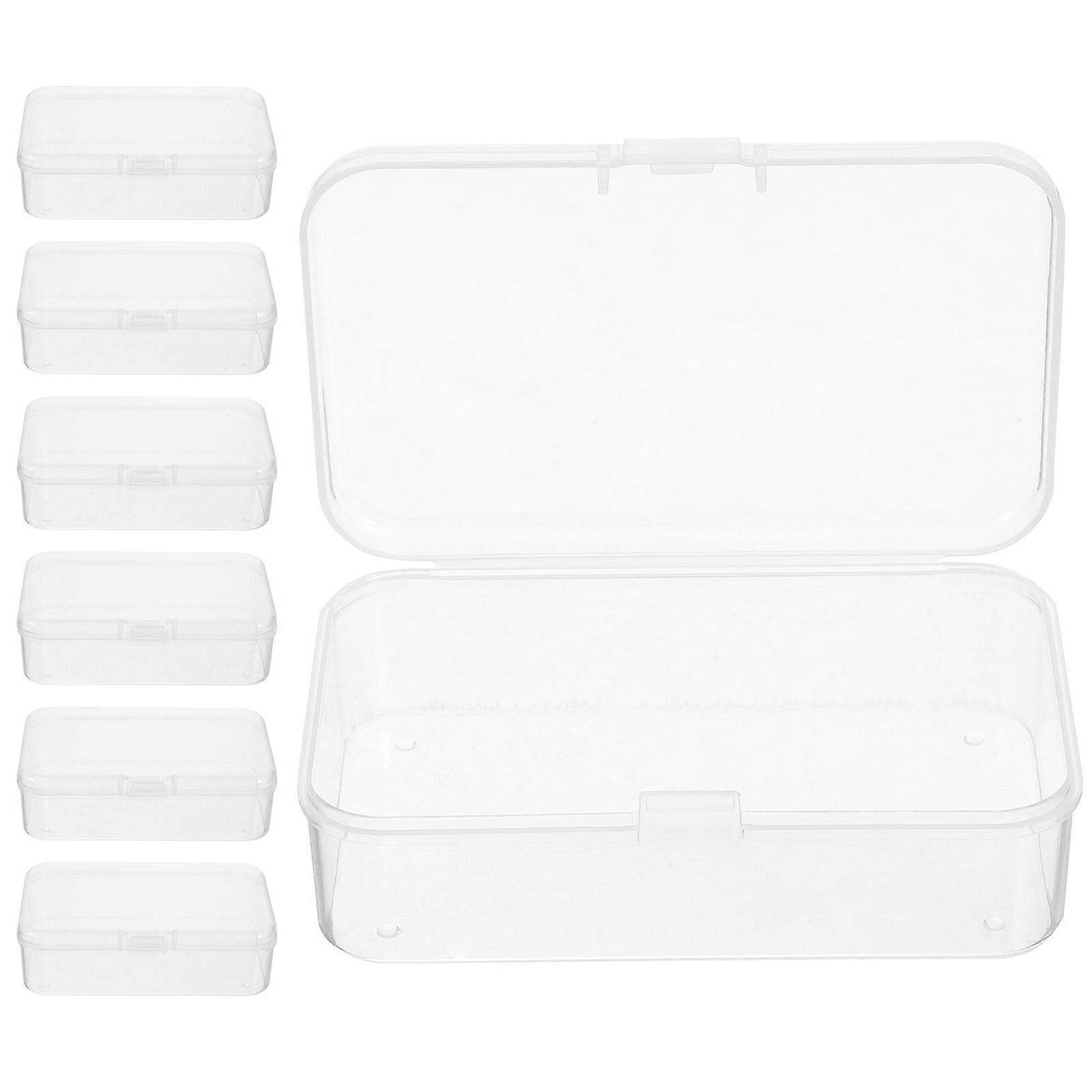 Clear Storage Boxes Set of 10 – Small Parts Organizers with Hinged Lids for Jewelry, Beads & Accessories – Lightweight Home Organization Containers