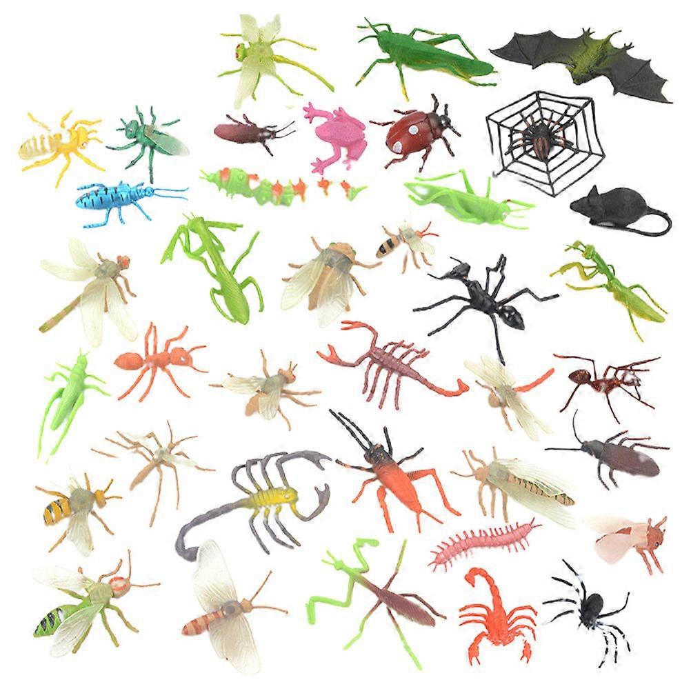 Mini Toy Bugs Educational Insects Collection For Kids Assorted Color 39Pcs Fun Toys