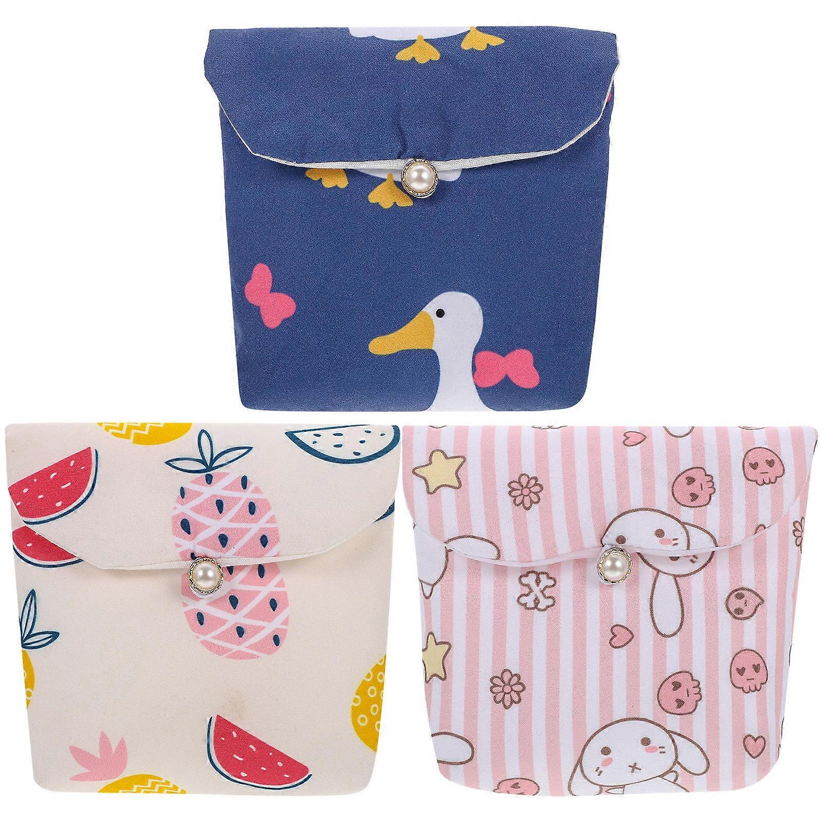 Portable Sanitary Towels Storage Bag For School Office In Lightweight Assorted Color 3Pcs
