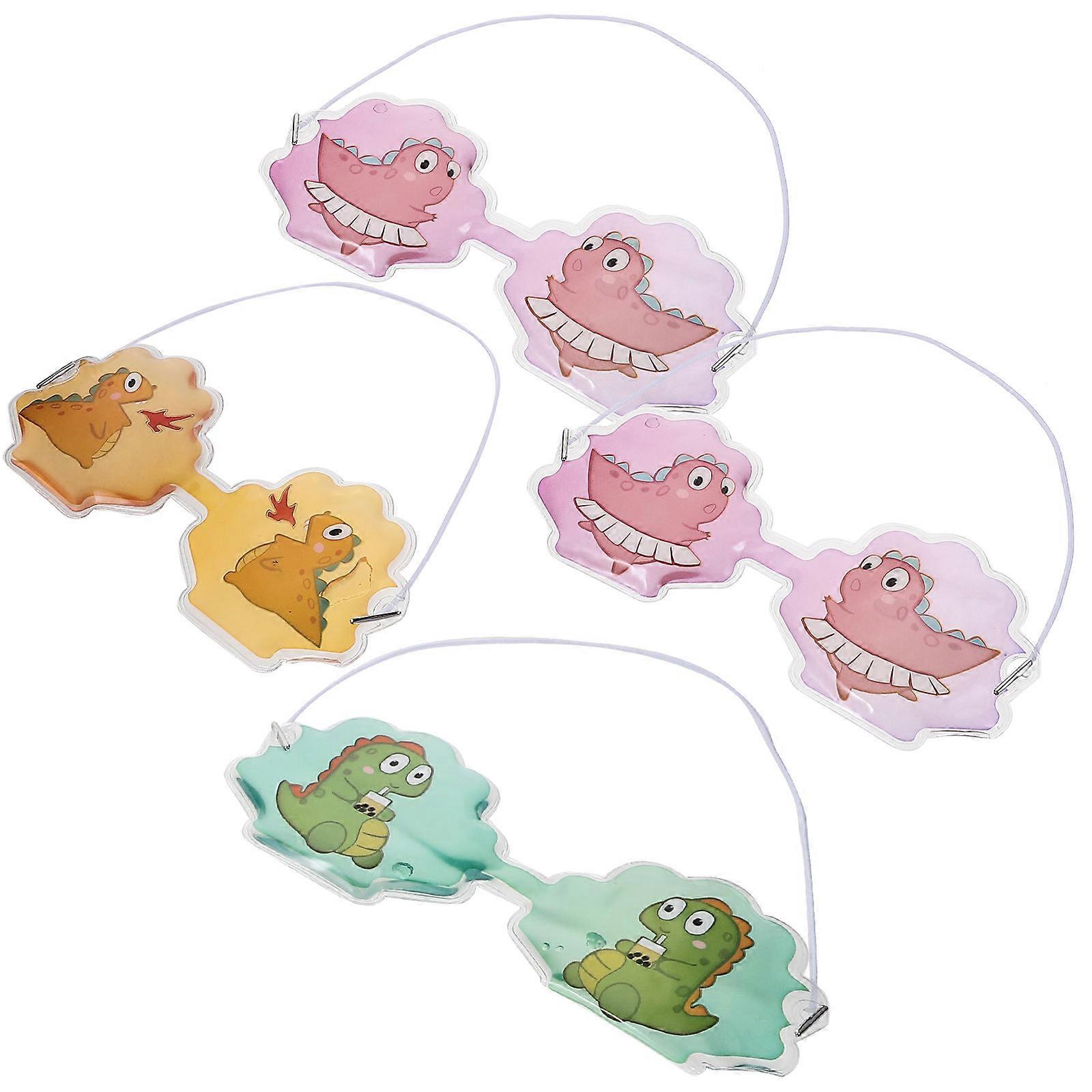 Dinosaur Shape Eye Ice Packs 4Pcs Adorable Eye Pads for Kids Home Use Dryness Relief Cold and Hot Therapy