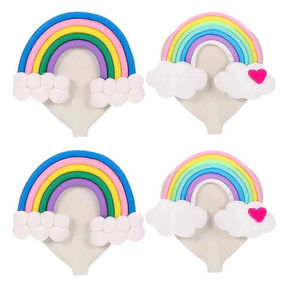 Cloud Rainbow Wall Hooks Heavy Duty Adhesive Hangers for Coats, Keys, Towels Decorative & Practical Hooks for Bedrooms, Living Rooms