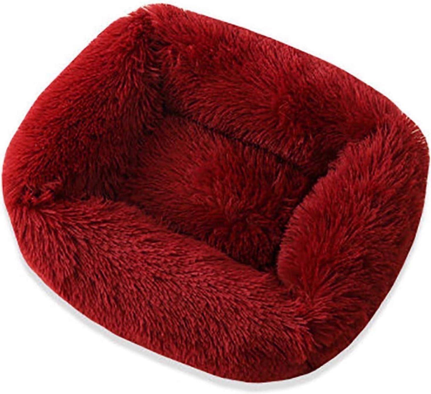 Super Soft Dog Bed, Warm Plush Cat Mat, Large Dog Bed, Puppy Bed, House Mat, Dog Mat (Red, L(31.5' x 27.5' x 7.7'))