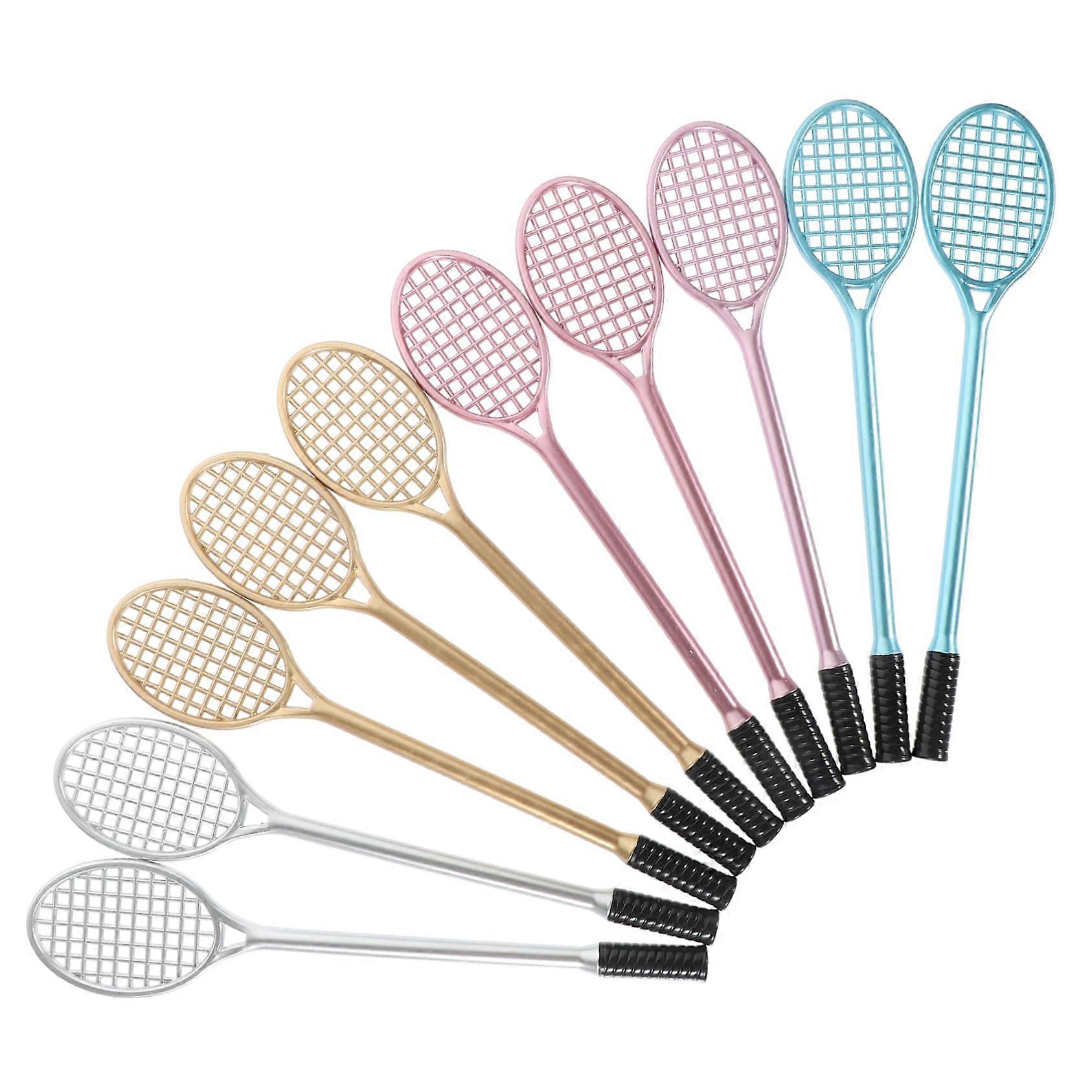 Badminton Racket Gel Pens Pack Of 10, Racket Shape Gel Ink Pens, Assorted Colors