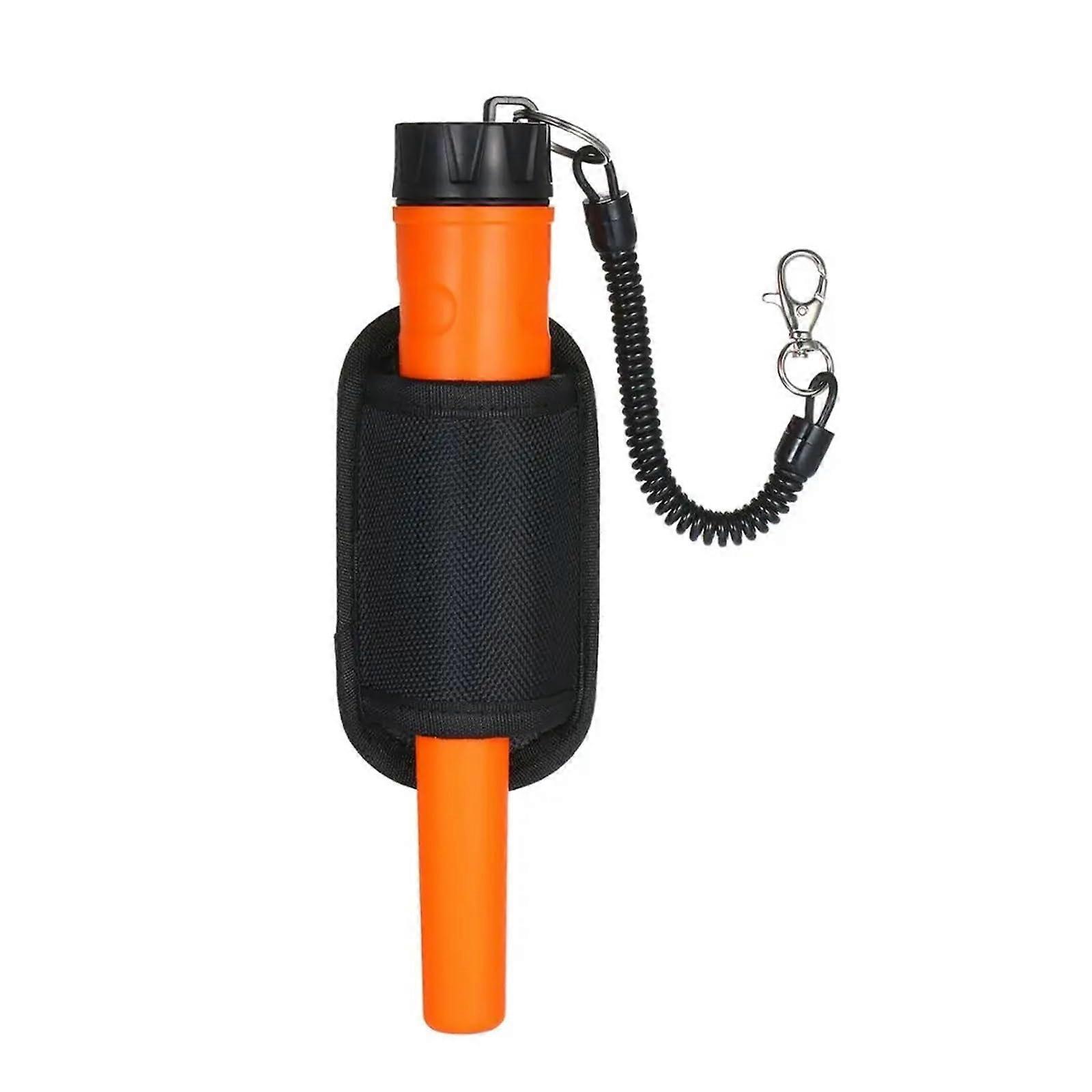Handheld Metal Detector Precision Metal Detector Fully Waterproof Handheld Detector Treasure Finder with LED Leather Case (Orange)