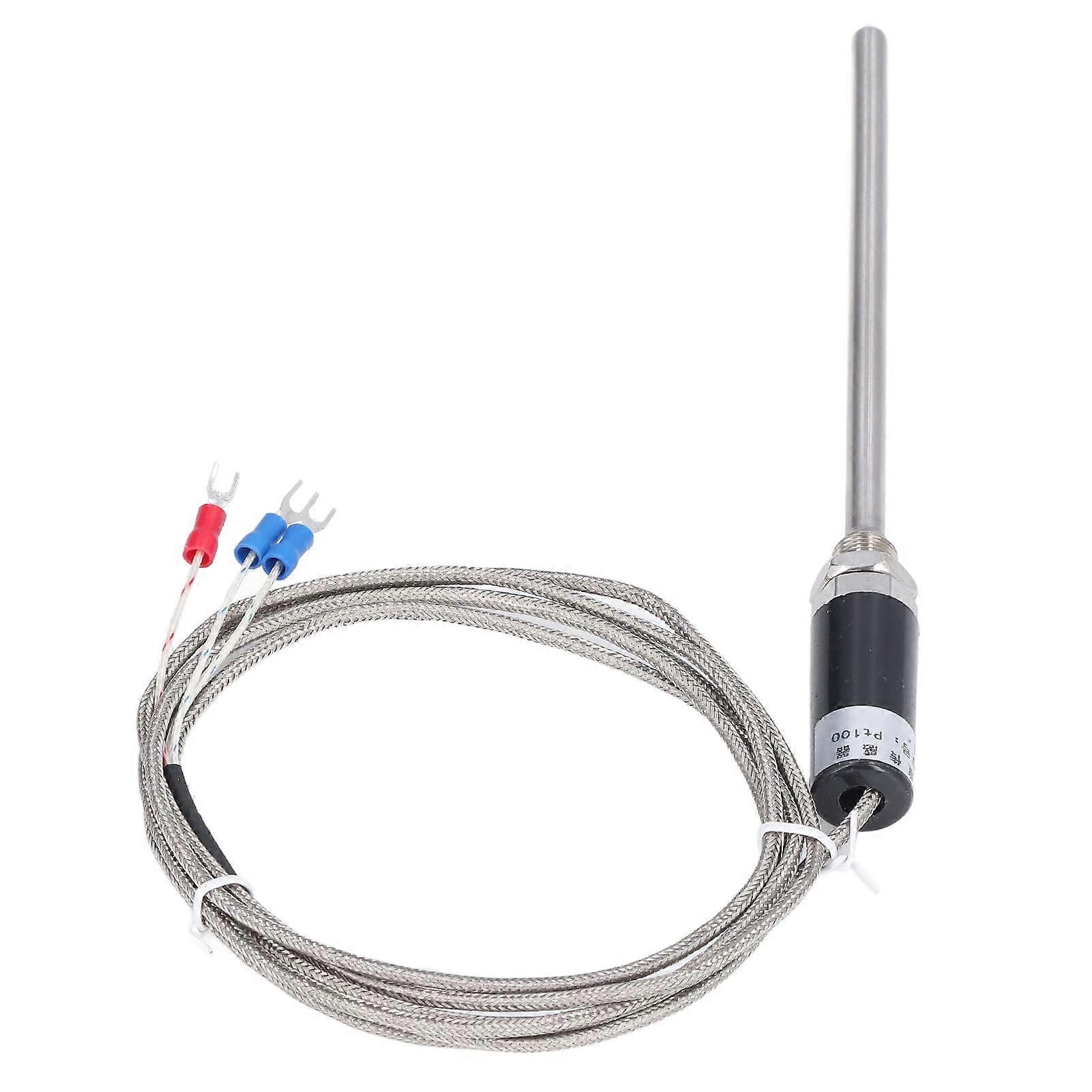 PT100 Waterproof Temperature Sensor, Grounded Thermistor Probe, 150mm Length, -200 to 450℃ Wide Measurement Range