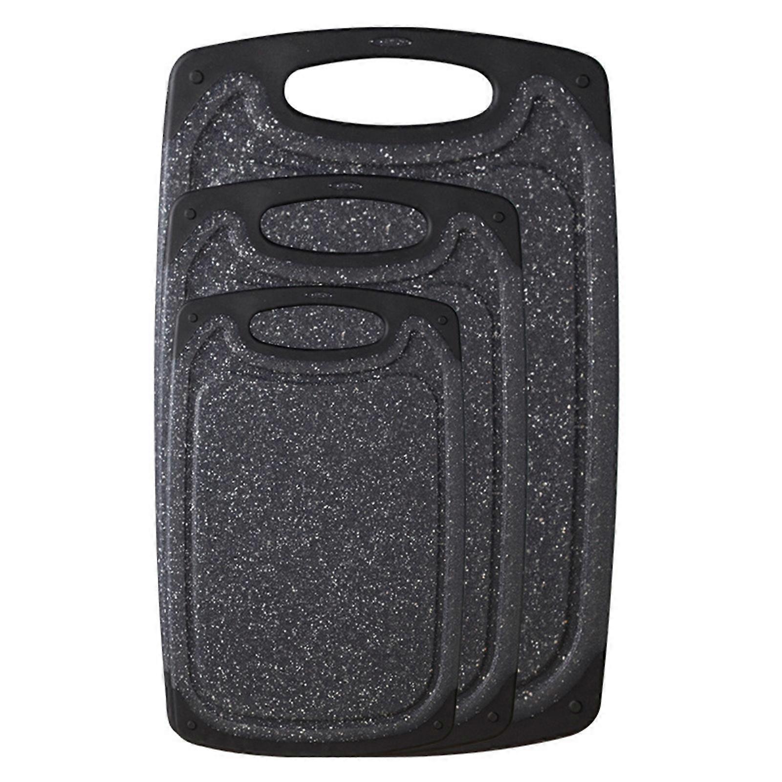 Marble Textured Kitchen Cutting Board Set With Anti Slip Base For Food Preparation Chopping Board For Vegetables Meat Multicolor