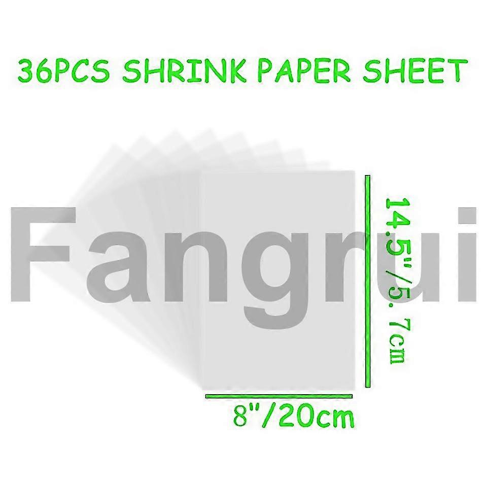 For 36pcs shrink plastic sheets shrink film sheets blank for diy craft