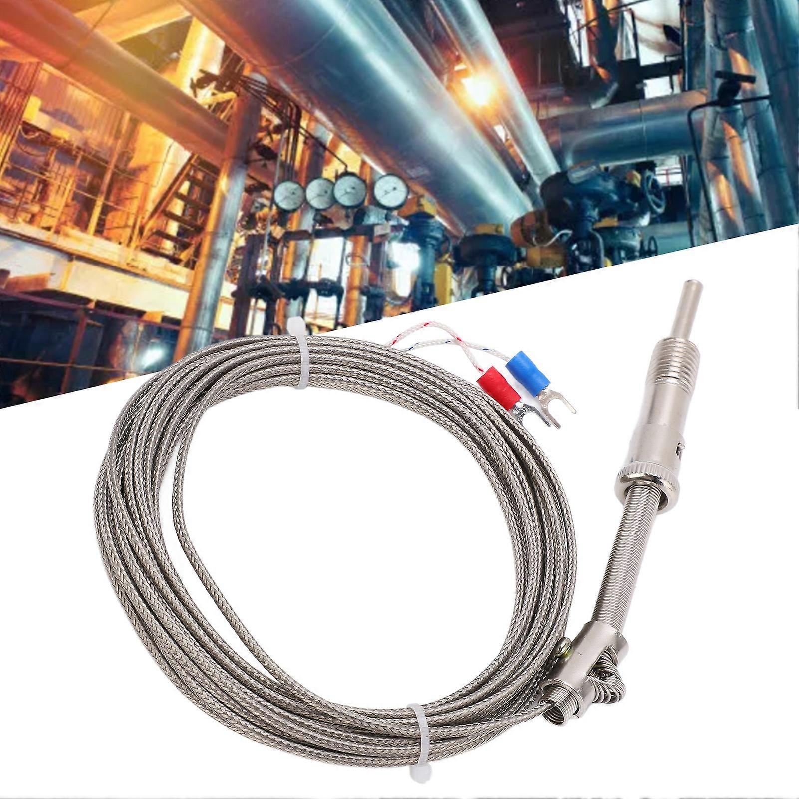 K Type Compression Spring Thermocouple Shielded Thermocouple Wire Probe for Factory5 Meter 