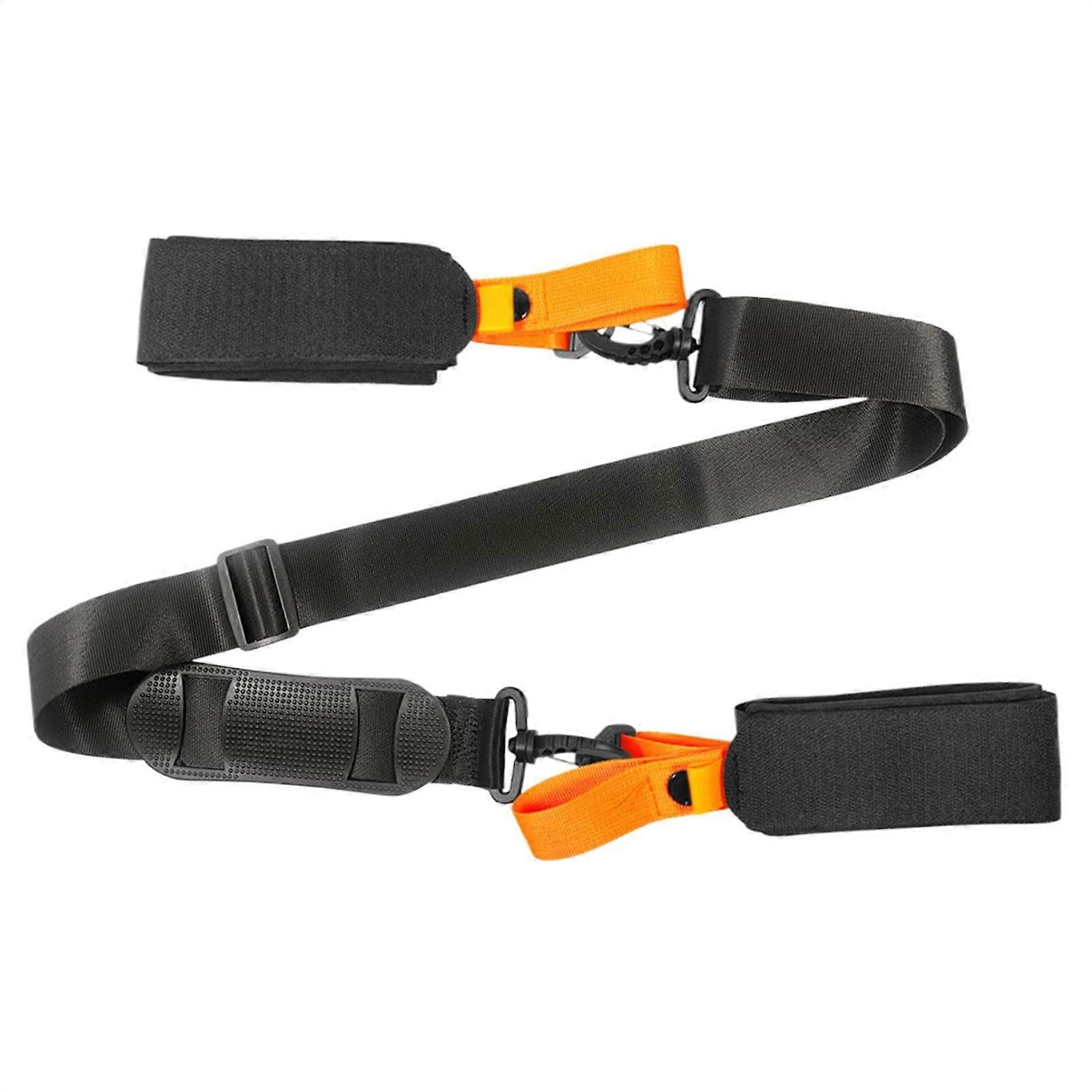 Snowboard Carrying Shoulder Belt - Adjustable Sling Strap for Children and Adults, Orange, Durable and Lightweight Design