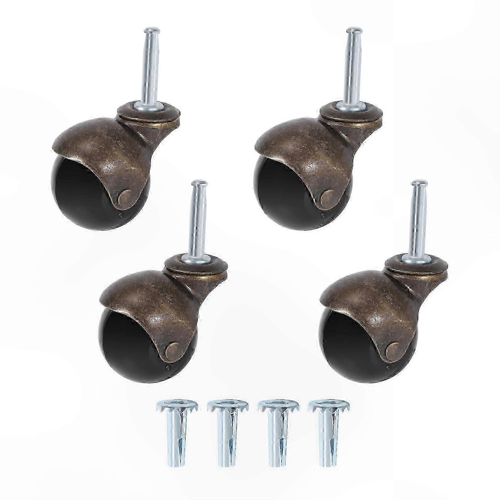 4-Pack 2" Ball Caster Wheels with Sockets, Swivel Stem Casters for Furniture Projects