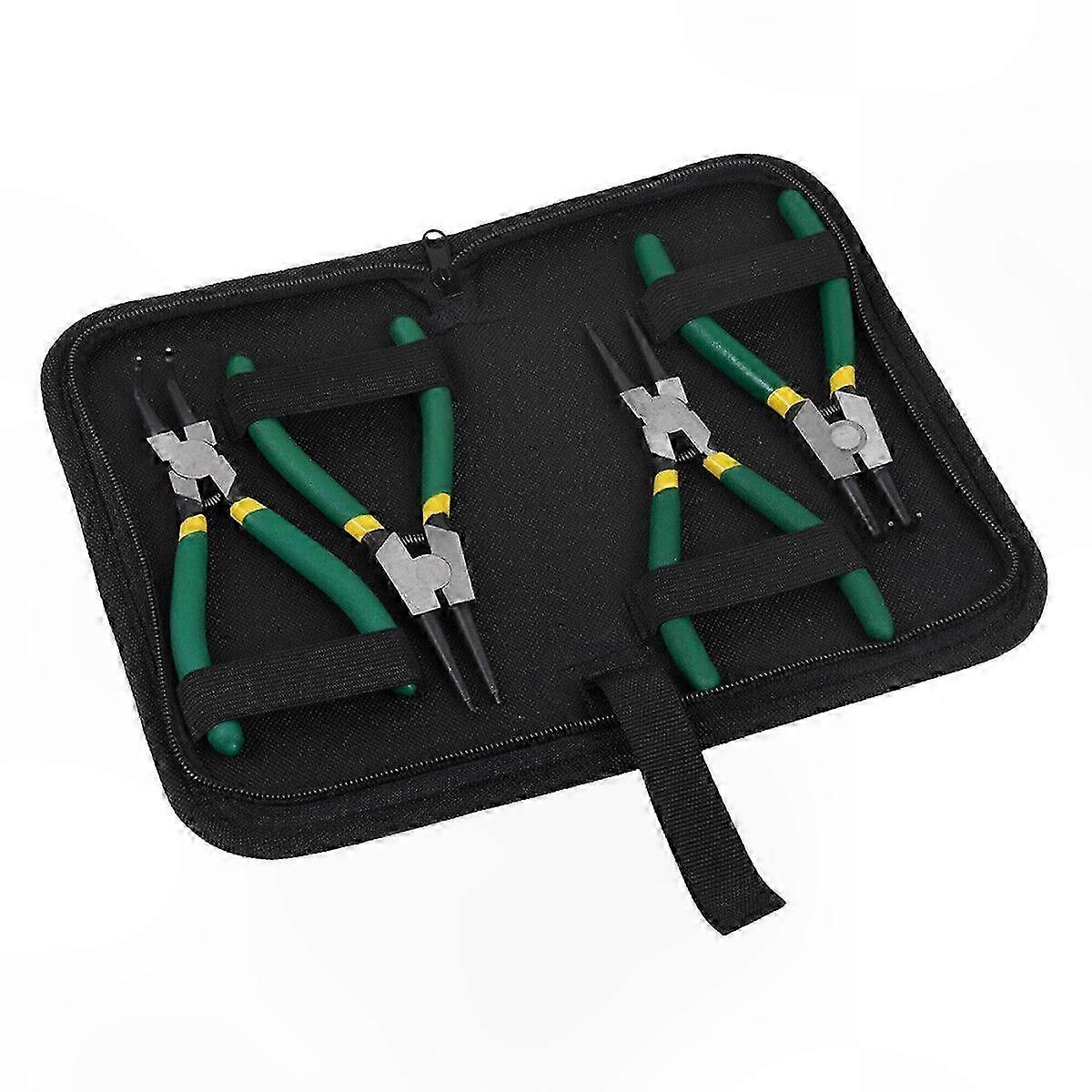 4-Piece Snap Ring Pliers Set for Internal and External Rings