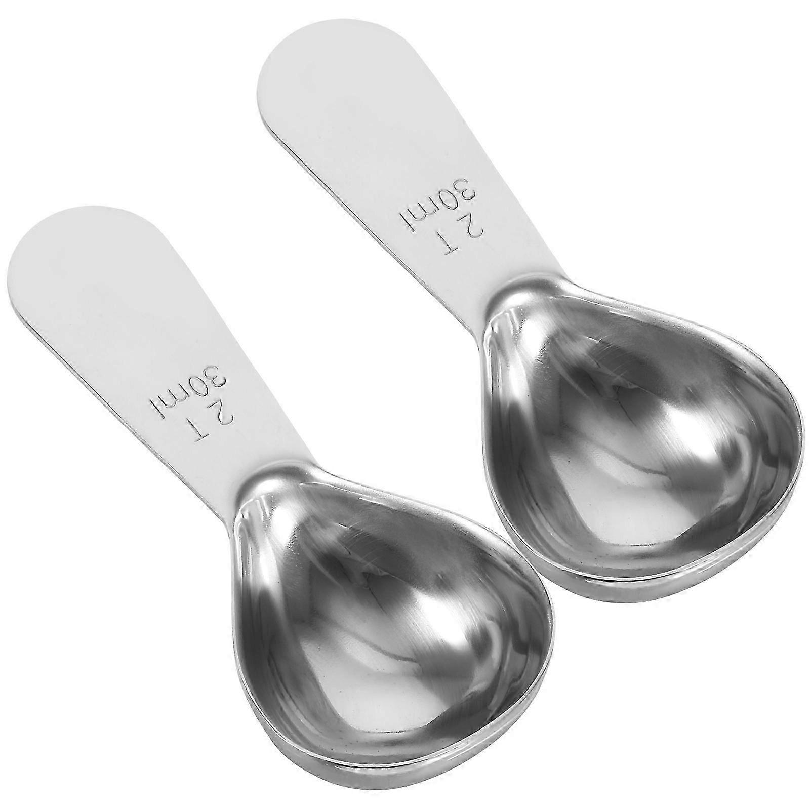 Stainless Scoop Measuring Spoon Baking Aid Home Cooks Rust Proof 30ml 2Pcs